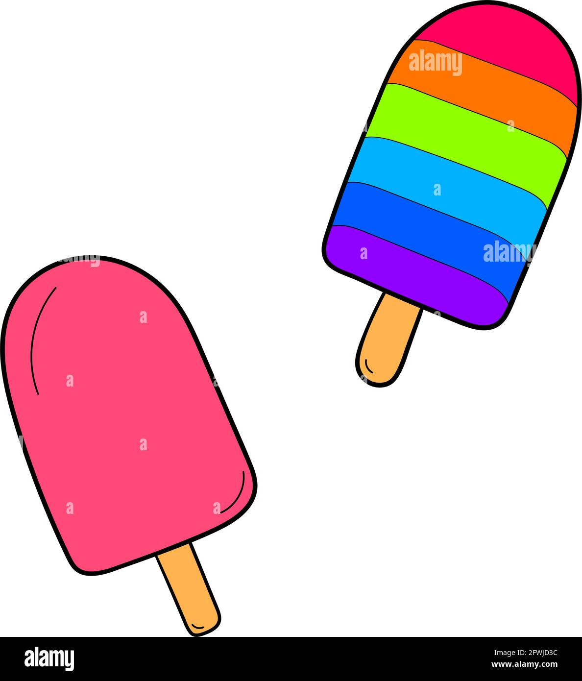 Hand Drawn Ice Cream Design Sketch Element For Menu Cafe Bistro Restaurant Label And Packaging Vector Isolated Colorful Illustration Stock Vector Image Art Alamy