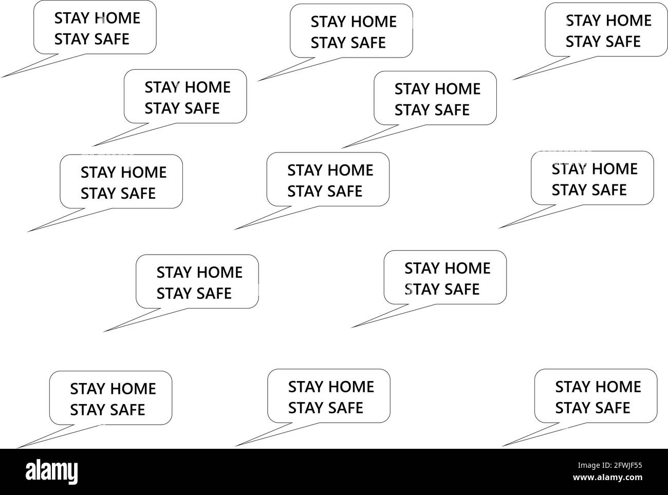 Illustration of Stay Home Stay Safe Stock Photo