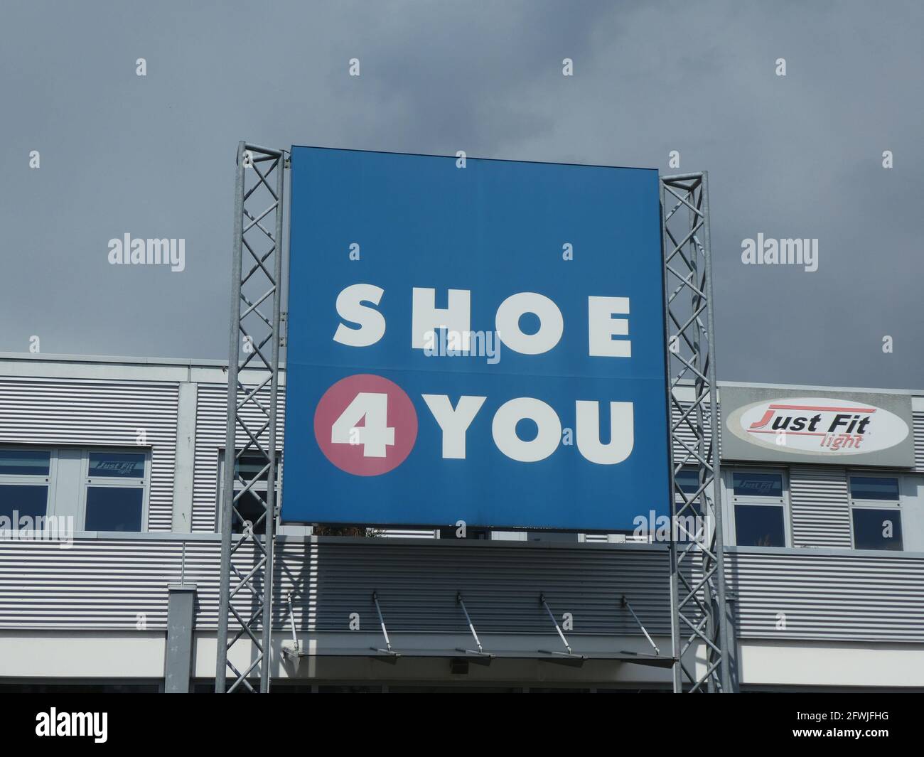 Cologne, Germany. 12th May, 2021. Logo, lettering of Shoe 4 You, a brand of  the Austrian shoe retail chain Leder & Schuh AG on a branch store Credit:  Horst Galuschka/dpa/Horst Galuschka dpa/Alamy