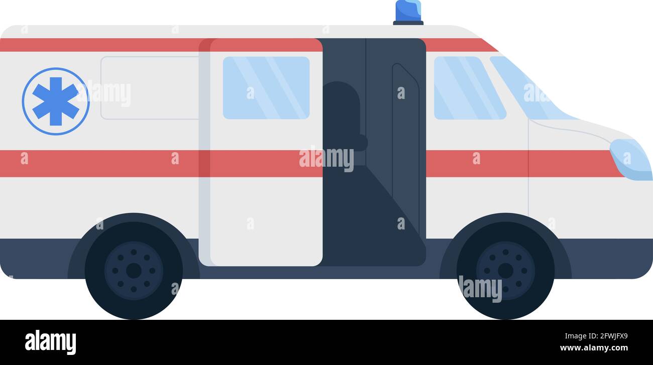 Emergency vehicle flat color vector object Stock Vector