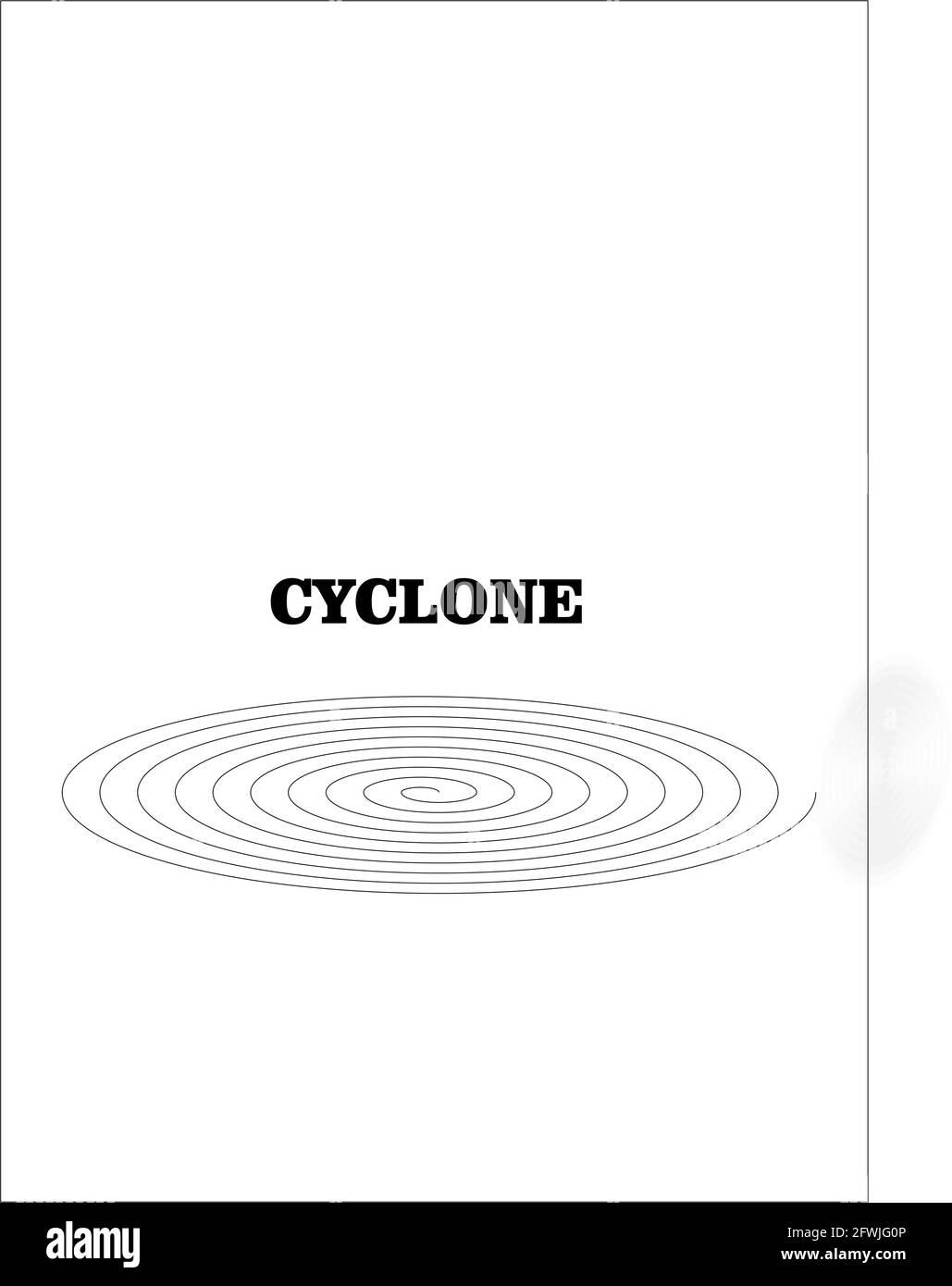 Illustration of Cyclone a natural calamity. Stock Photo