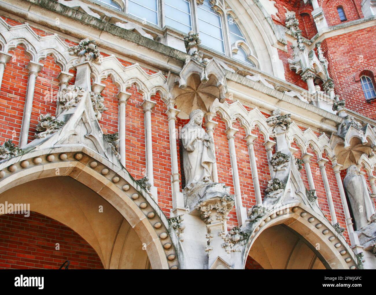 Detail of St. Joseph Church - a historic Roman Catholic church in Podgorze district of Krakow, Poland. Stock Photo