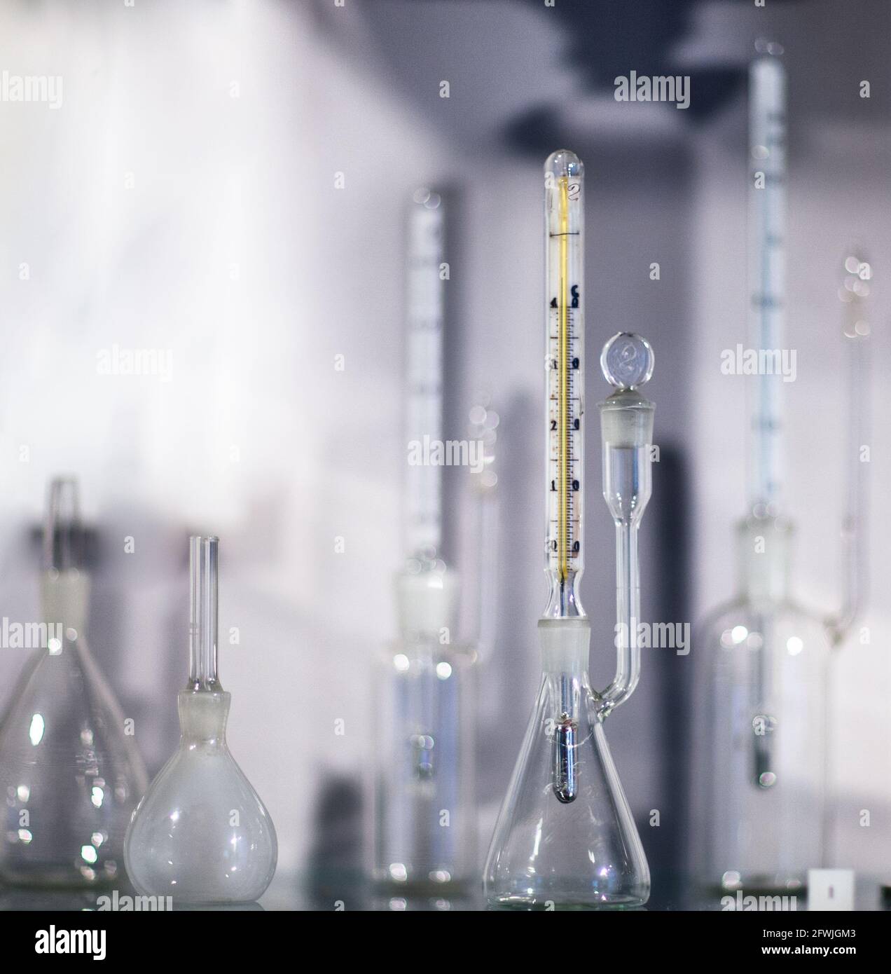 Beakers, flasks, chemistry set Stock Photo Alamy
