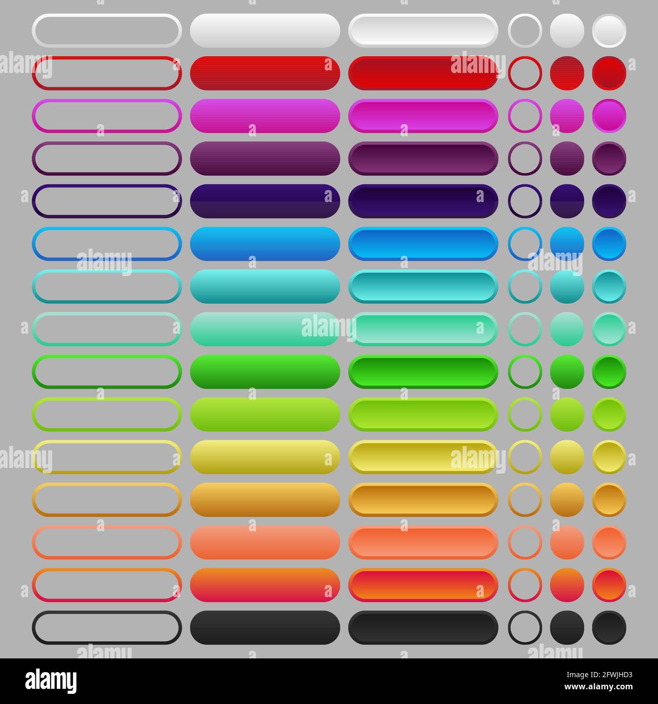White and blue button in neomorphism style. Stock Vector