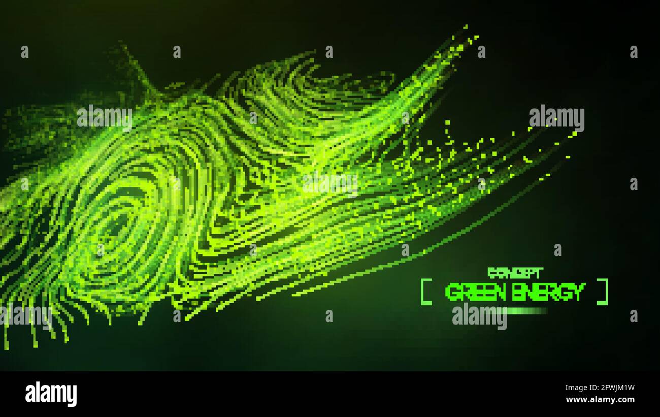 Green energy concept. Vector green technology background. Futuristic vector illustration. Stock Vector