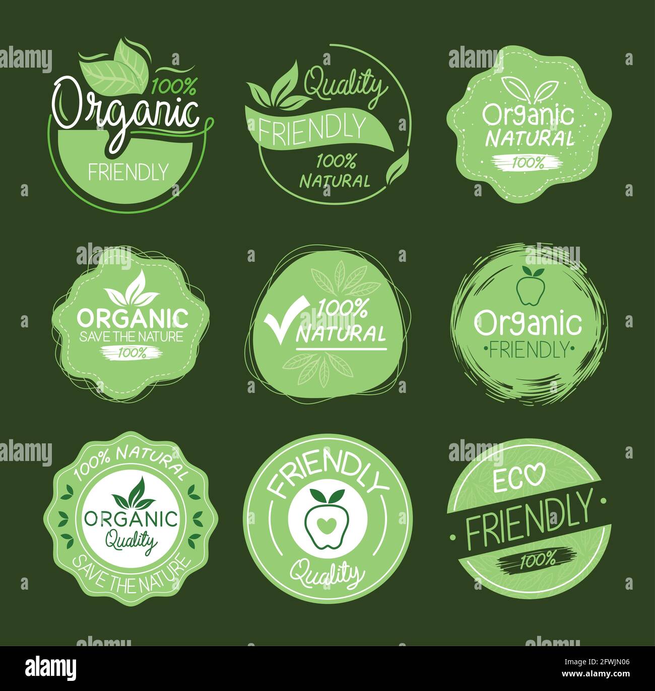 Organic natural labels icon group Stock Vector Image & Art - Alamy