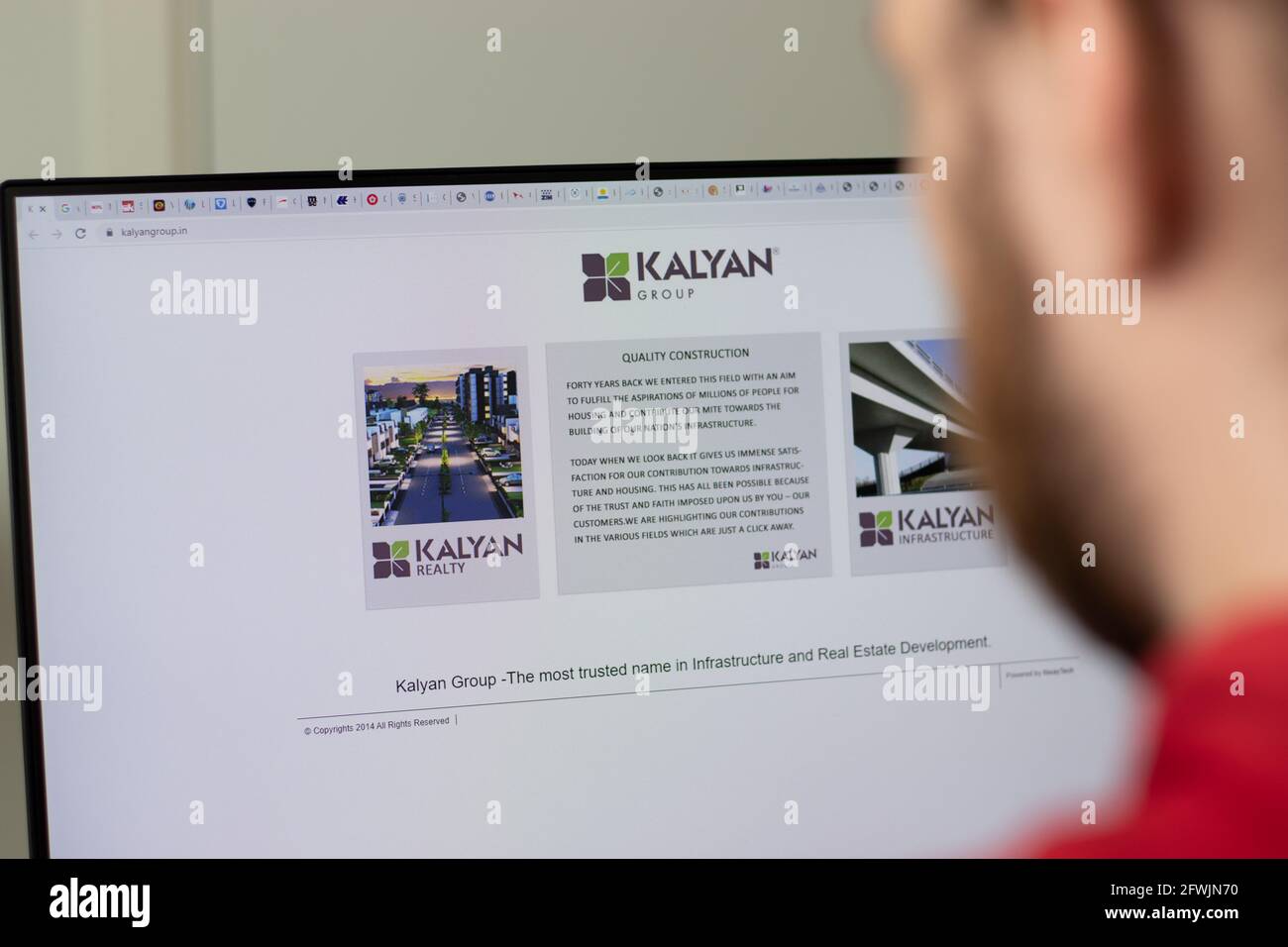 New York, USA - 1 May 2021: Kalyan Group company website with logo on screen, Illustrative Editorial Stock Photo