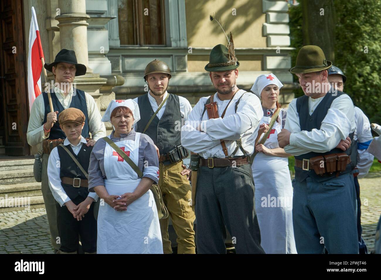 Gliwice, Poland - 15 may 2021 - Reconstruction of fights during the Silesian Uprising Stock Photo