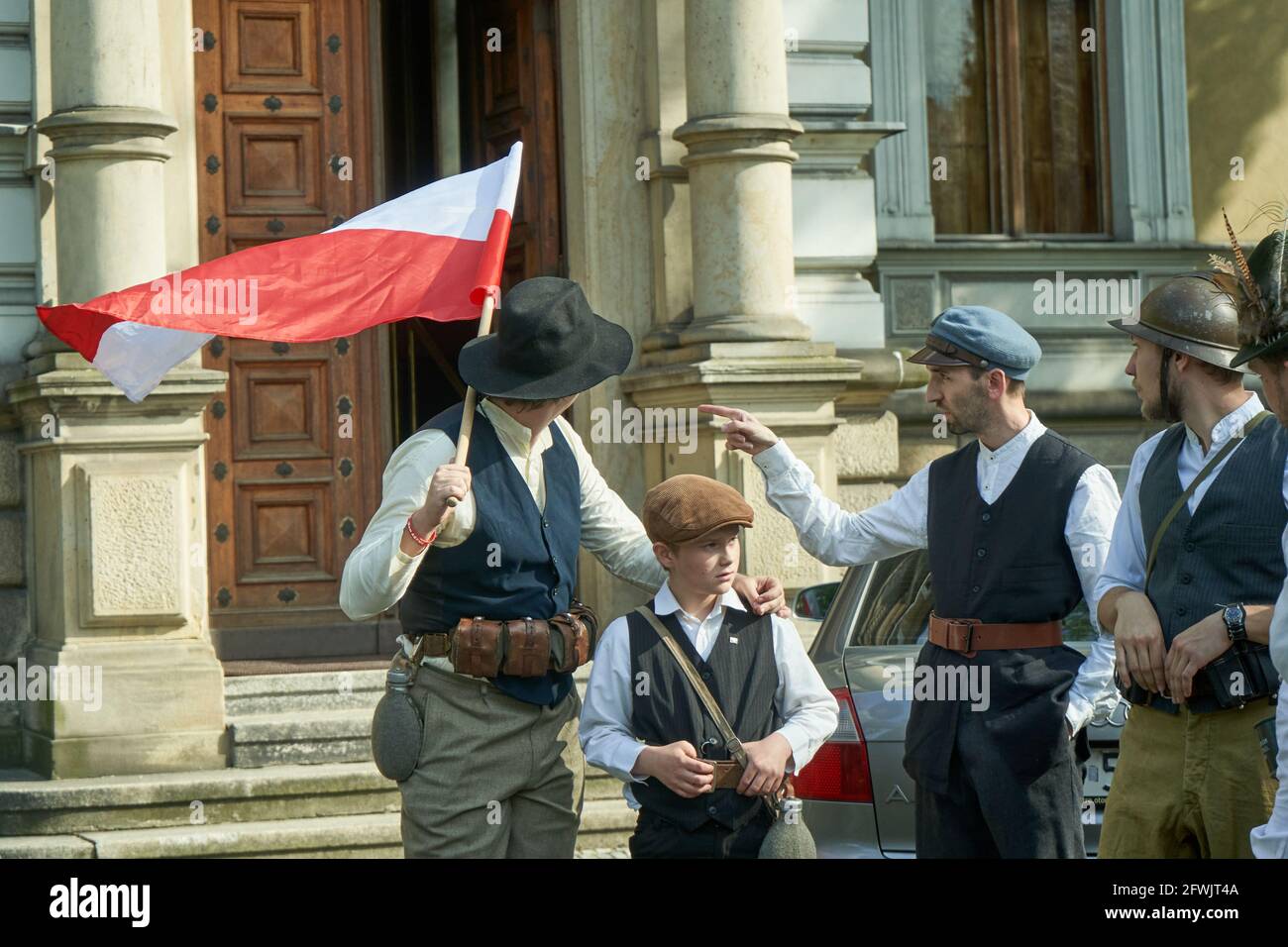 Gliwice, Poland - 15 may 2021 - Reconstruction of fights during the Silesian Uprising Stock Photo