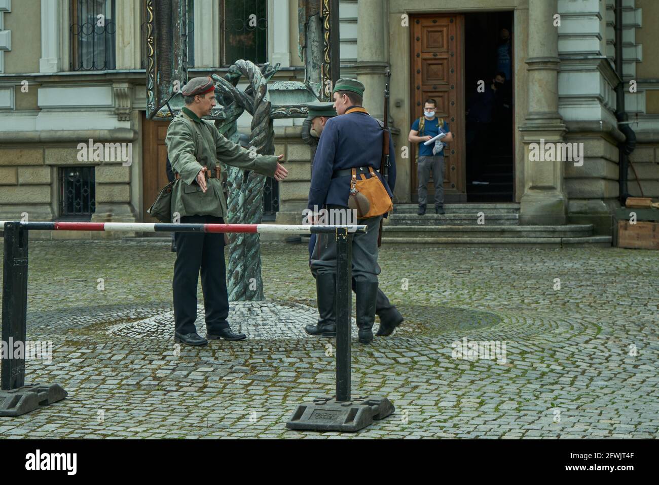 Gliwice, Poland - 15 may 2021 - Reconstruction of fights during the Silesian Uprising Stock Photo