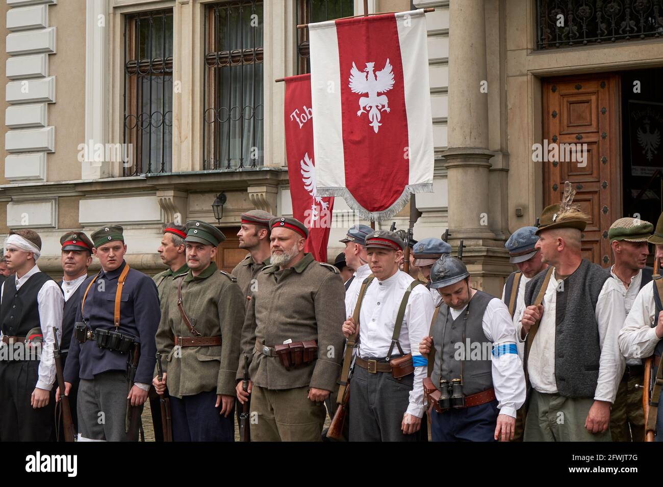 Gliwice, Poland - 15 may 2021 - Reconstruction of fights during the Silesian Uprising Stock Photo