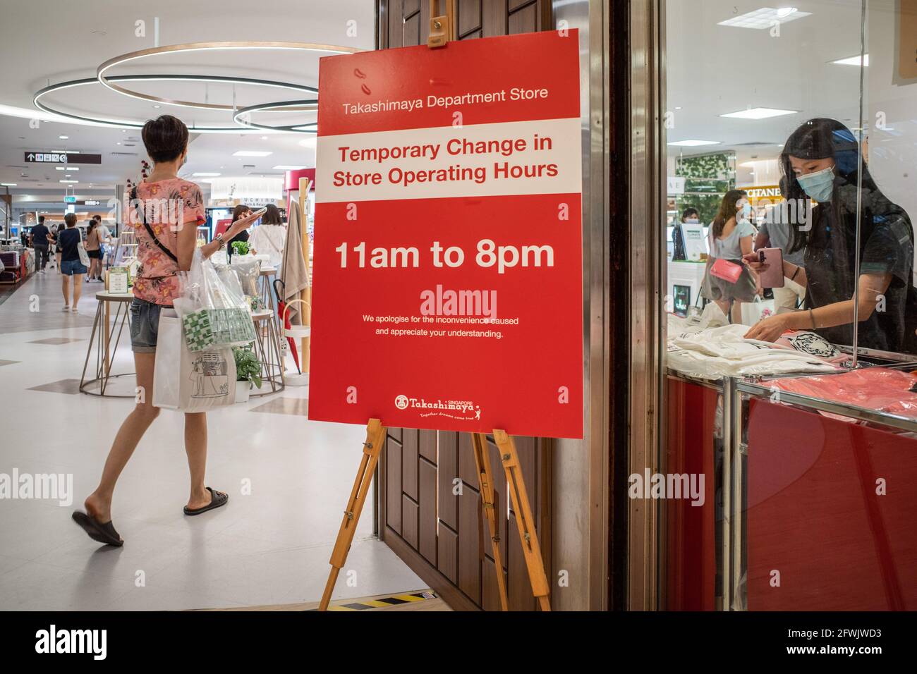 Singapore, Singapore. 22nd May, 2021. A signage which states a