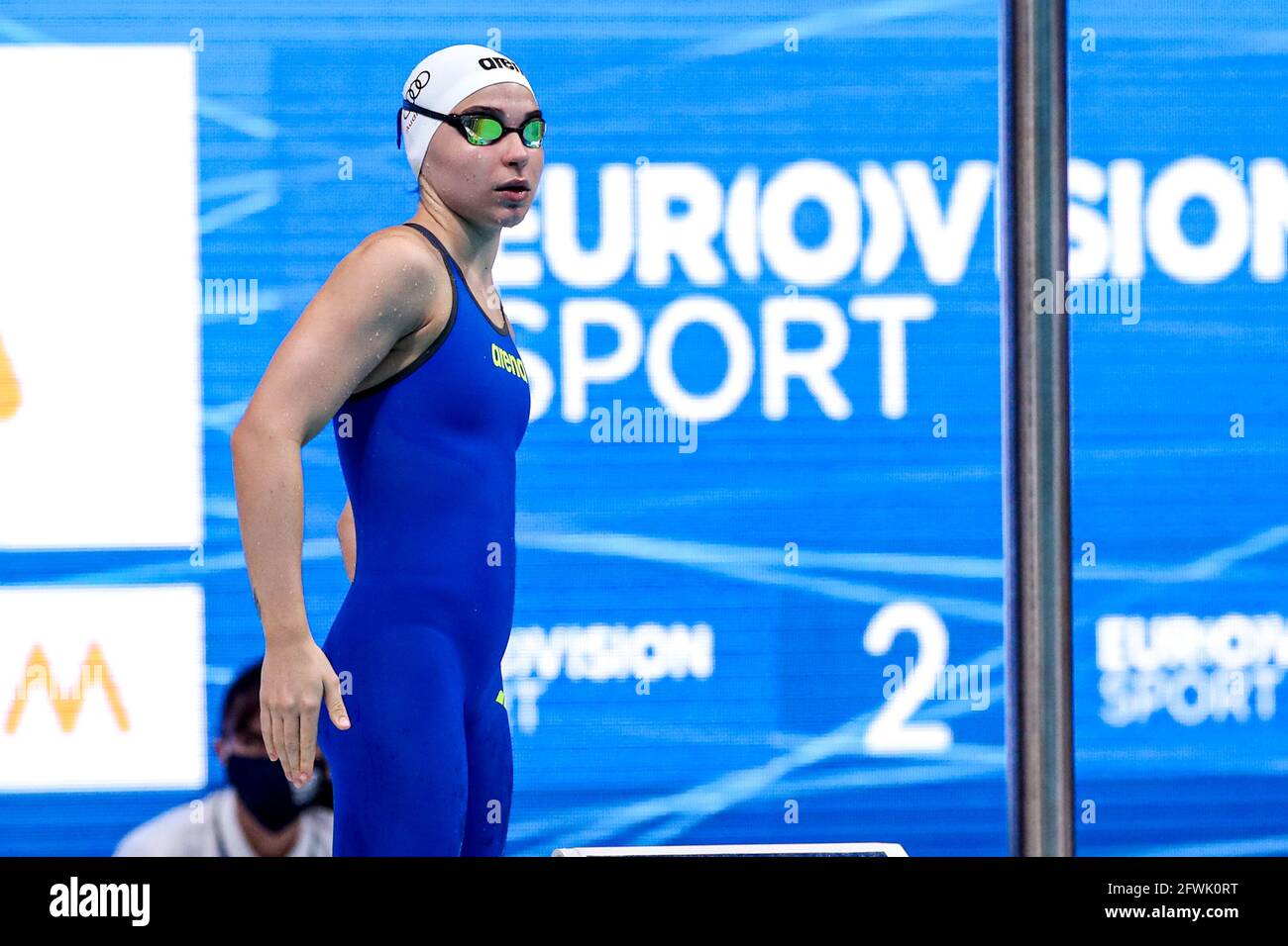 Budapest, Hungary. 23rd May, 2021. BUDAPEST, HUNGARY - MAY 23: Ajna Kesely of Hungary competing at the Women 400m Freestyle Preliminary during the LEN European Aquatics Championships Swimming at Duna Arena on May 23, 2021 in Budapest, Hungary (Photo by Marcel ter Bals/Orange Pictures) Credit: Orange Pics BV/Alamy Live News Credit: Orange Pics BV/Alamy Live News Stock Photo