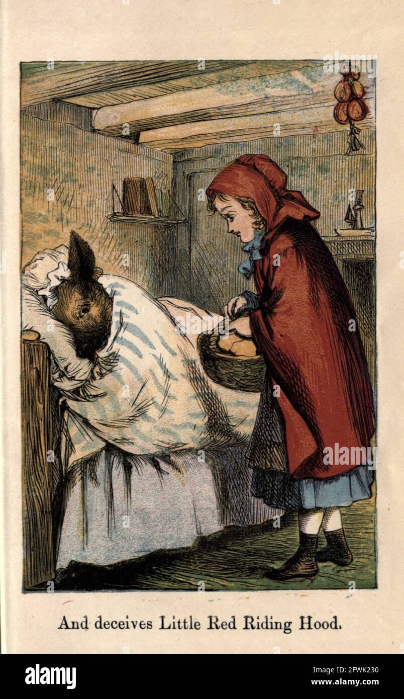 Little Red Riding Hood [a European fairy about a young girl and a Big Bad Wolf. Its origins can be traced back to the 17th century to several European folk tales,