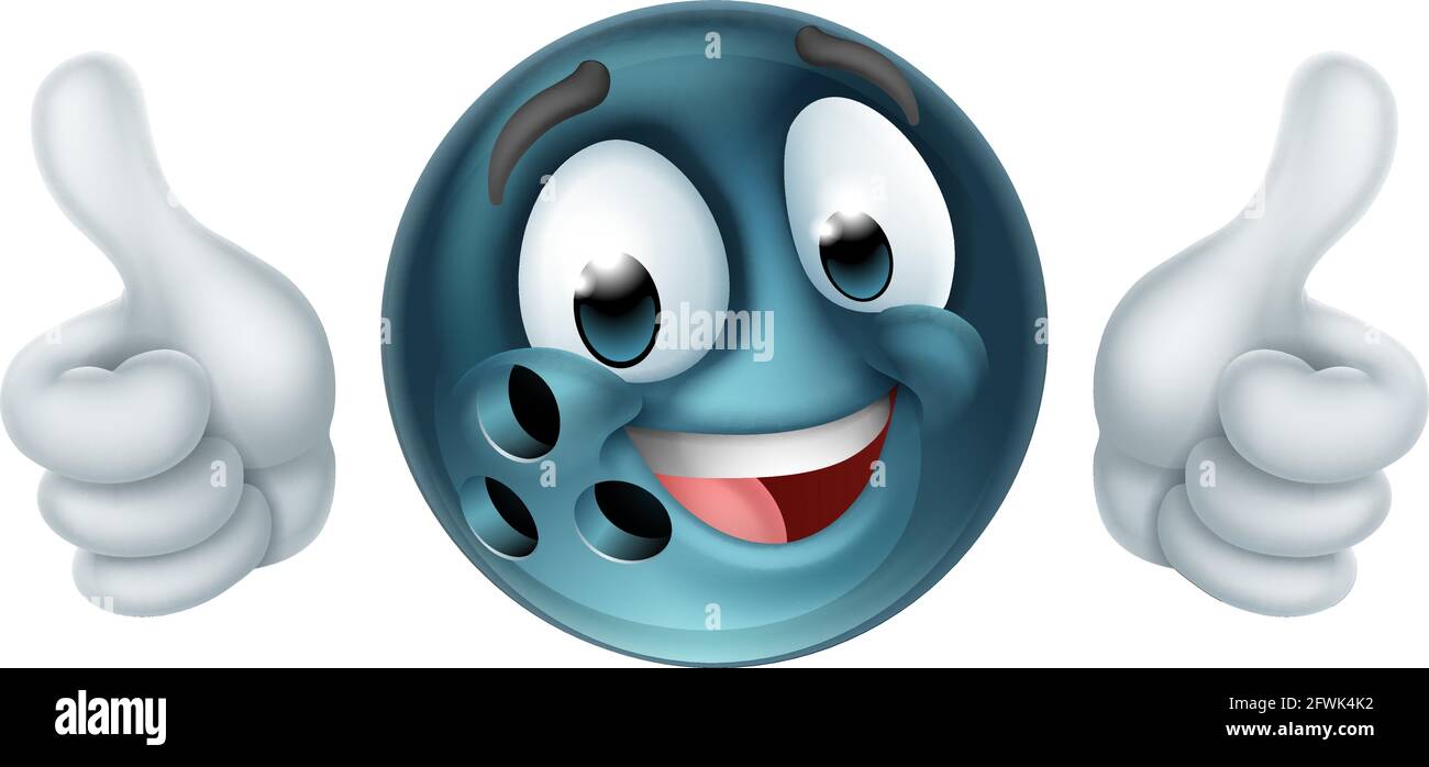 Bowling Ball Emoticon Face Emoji Cartoon Icon Stock Vector