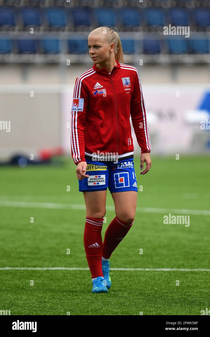 Linkoping, Sweden. 23rd May, 2021. Moa Karlsson (19 Vittsjo) ahead of the  game in the Swedish League OBOS Damallsvenskan on May 23rd 2021 between  Linkoping and Vittsjo at Linkoping Arena in Linkoping,
