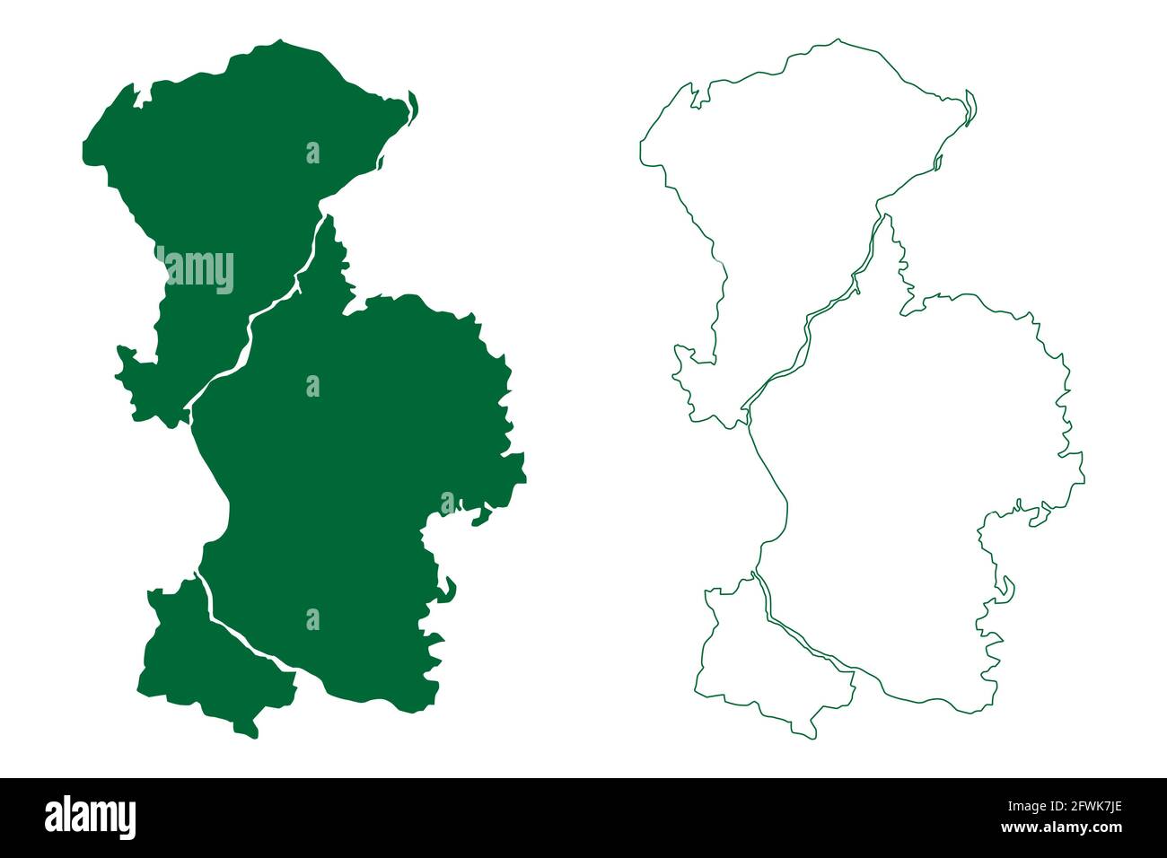 Bhandara District Maharashtra State Nagpur Division Republic Of India Map Vector Illustration Scribble Sketch Bhandara Map 2FWK7JE 