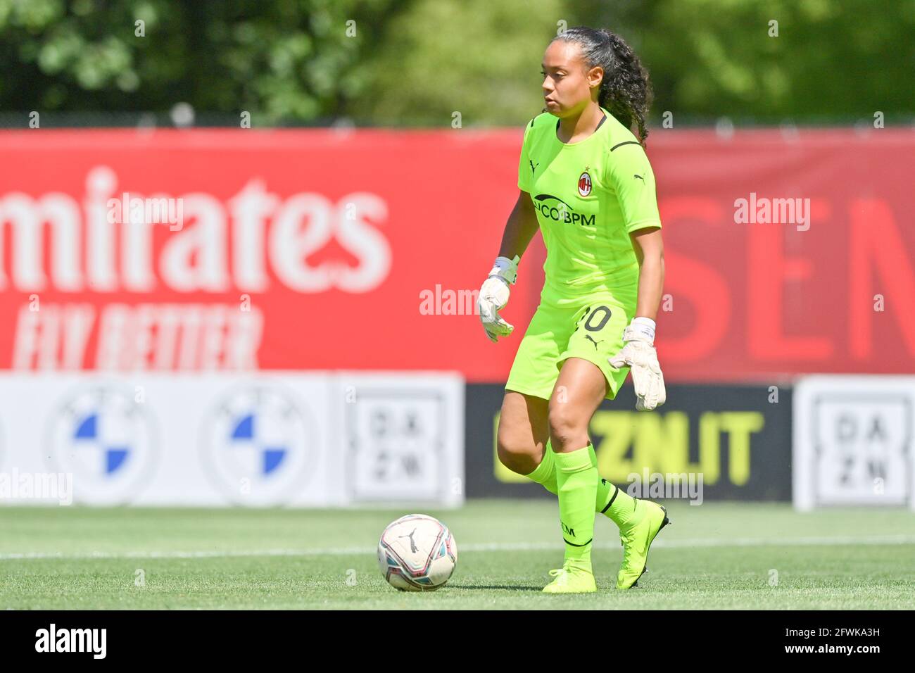 Milan, Italy. 23rd May, 2021. Goalkeeper Selena Delia Babb (#20 AC Milan) during the women Serie A match between AC Milan and Hellas Verona at Vismara Sports Center in Milan, Italy Credit: SPP Sport Press Photo. /Alamy Live News Stock Photo