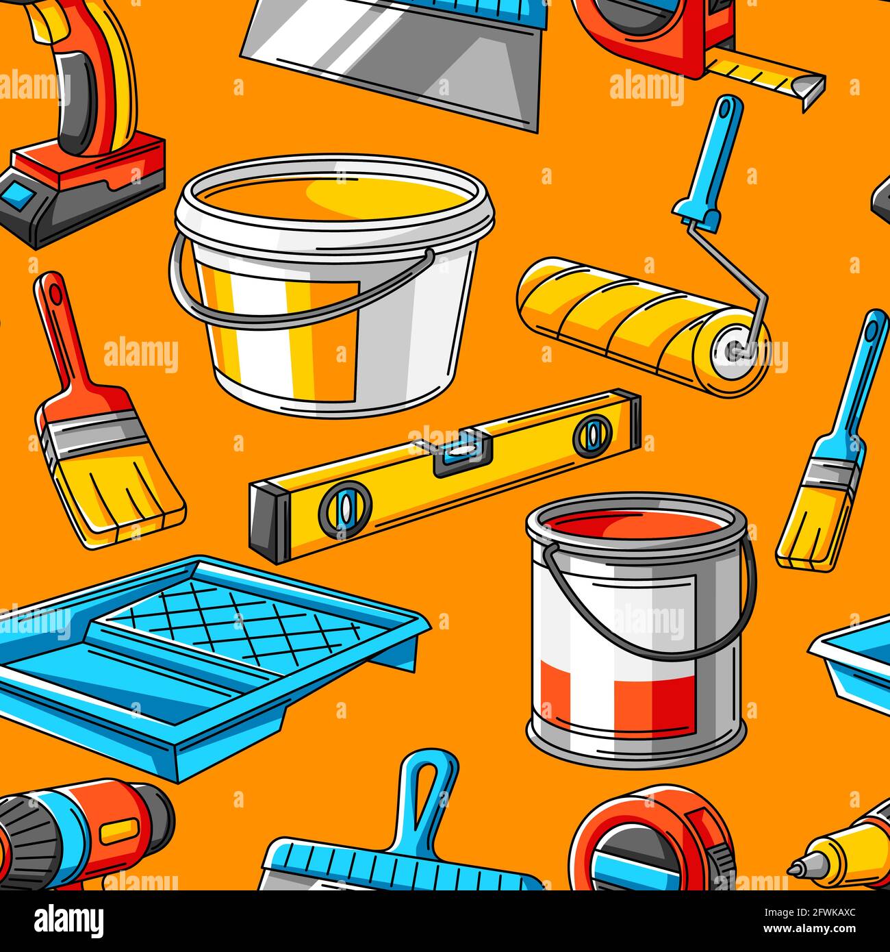 Building materials tools interior Stock Vector Images - Alamy