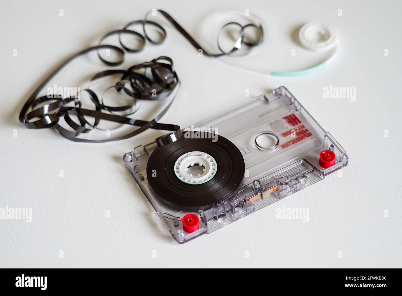 broken cassette tape Stock Photo Alamy