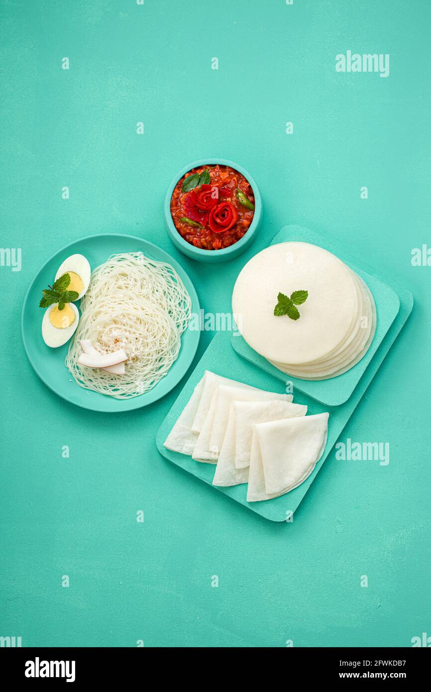 Rice Pathiri and Idiyappam, south indian malabar special breakfast made