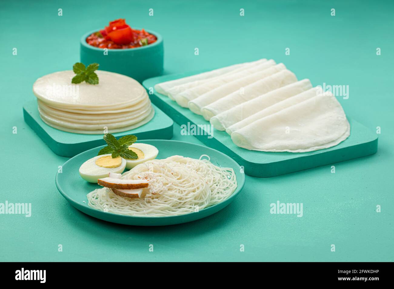 Rice Pathiri and Ideyappam, south indian malabar special breakfast made
