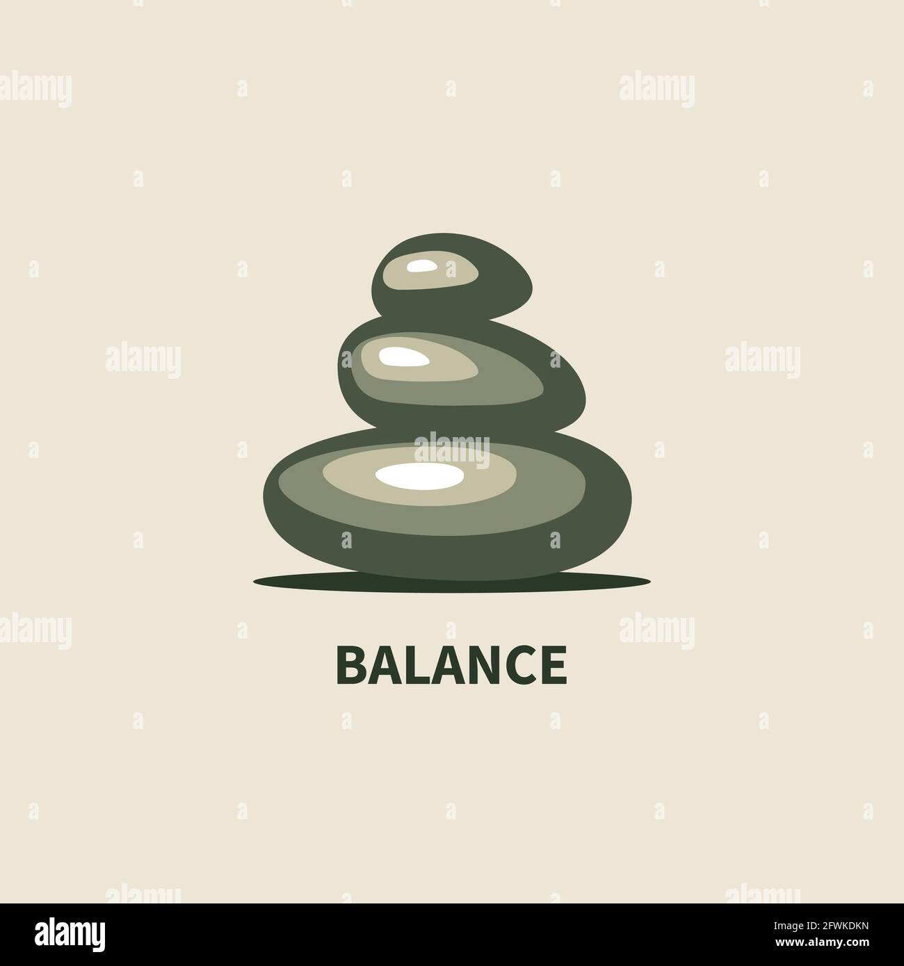 Balance icon. Harmony symbol. Stack of stones. Buddhism concept