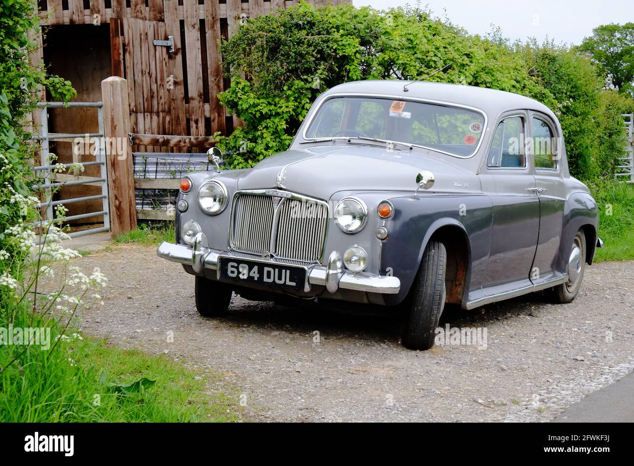 May 2021 - Classic Rover 100 car built between 1959 and 1962 Stock Photo