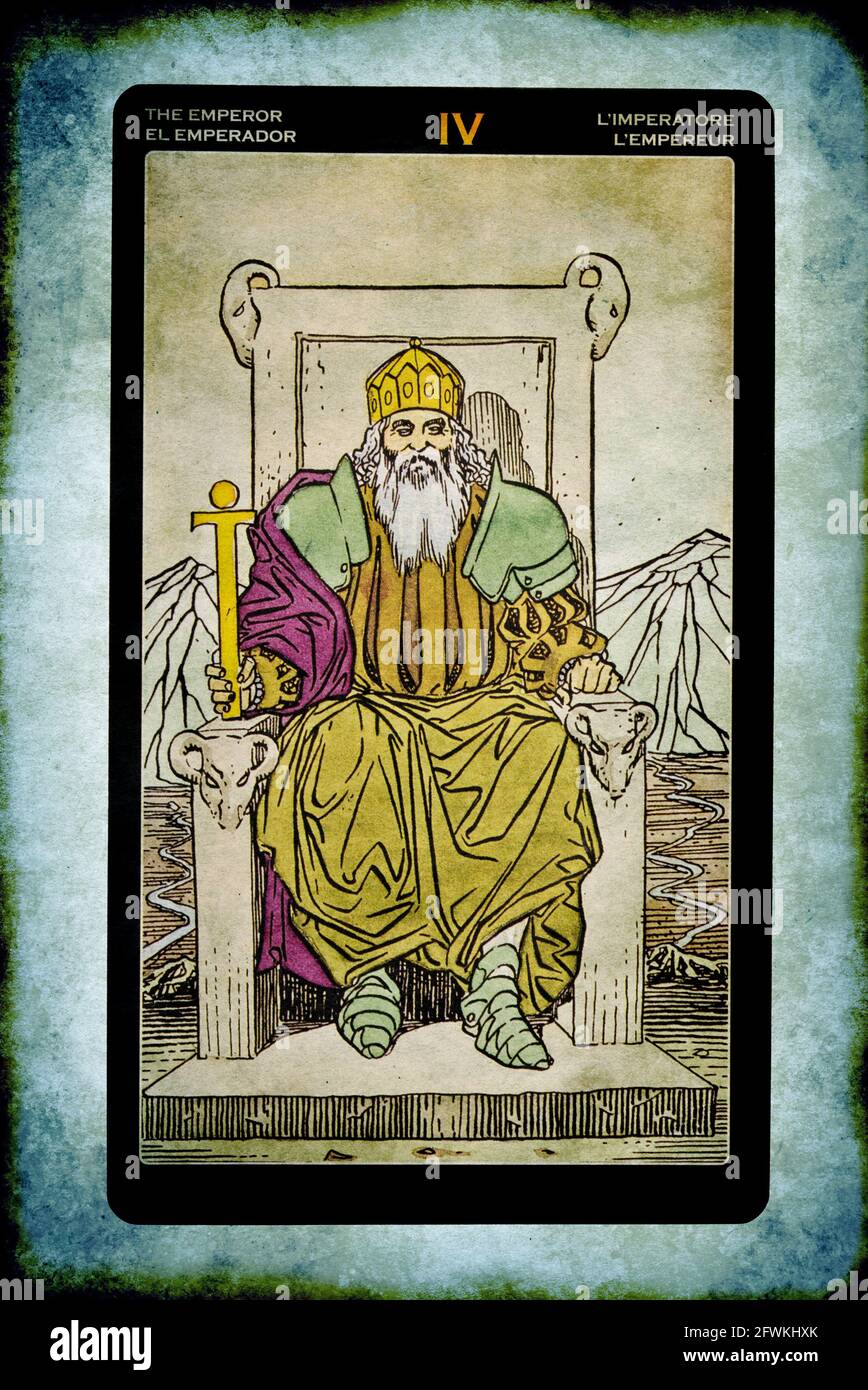tarot  Major Arcana card of The Emperor Stock Photo