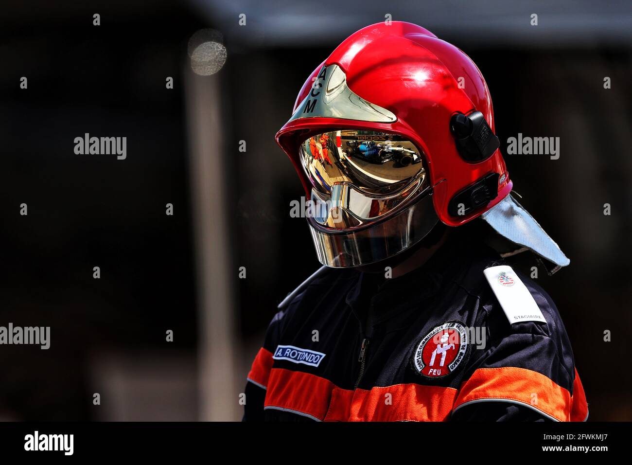 Nicholas Latifi (CDN) Williams Racing FW43B Reflected In A Fire Marshal ...