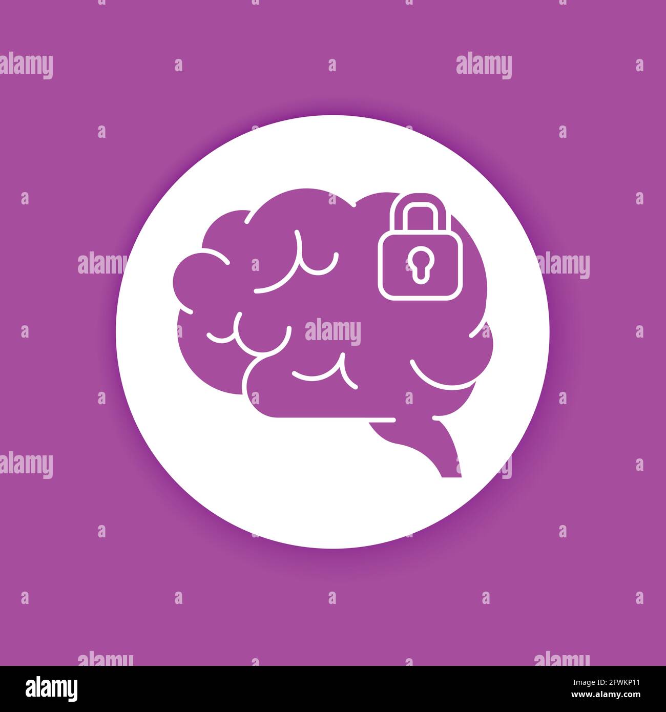 Lock brain vector vectors hi-res stock photography and images - Alamy
