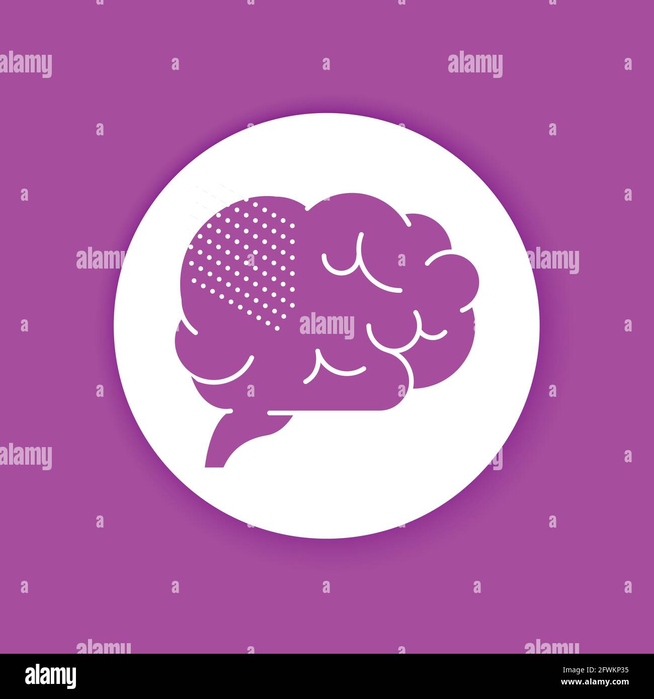 Brain disease alzheimer s glyph color icon. Human organ concept. Memory loss. Decrease in mental human abilities. Sign for web page, mobile app, butto Stock Vector
