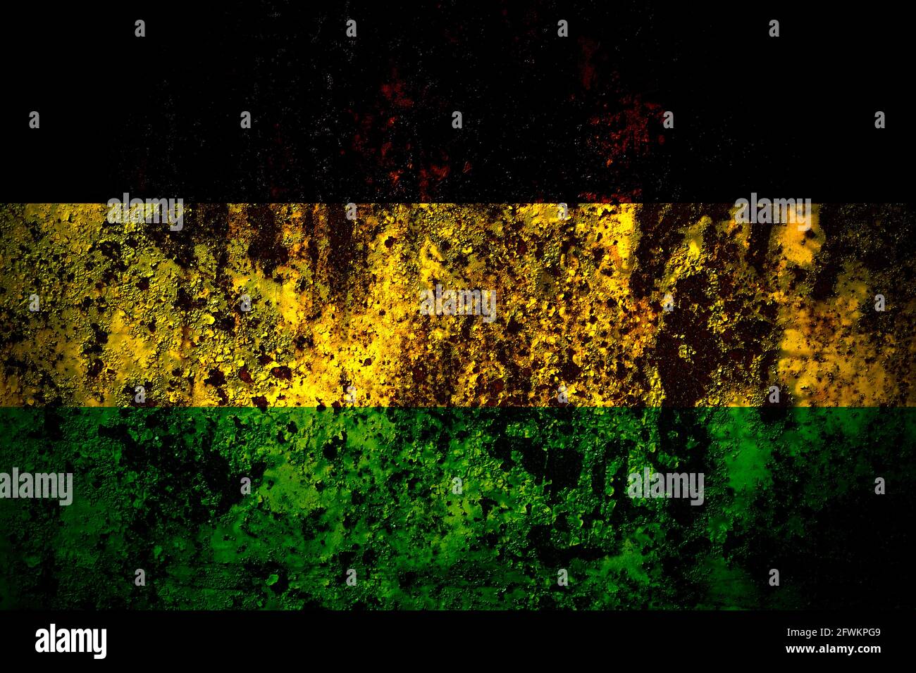 Russia, Russian, Ural Republic flag on grunge metal background texture ...