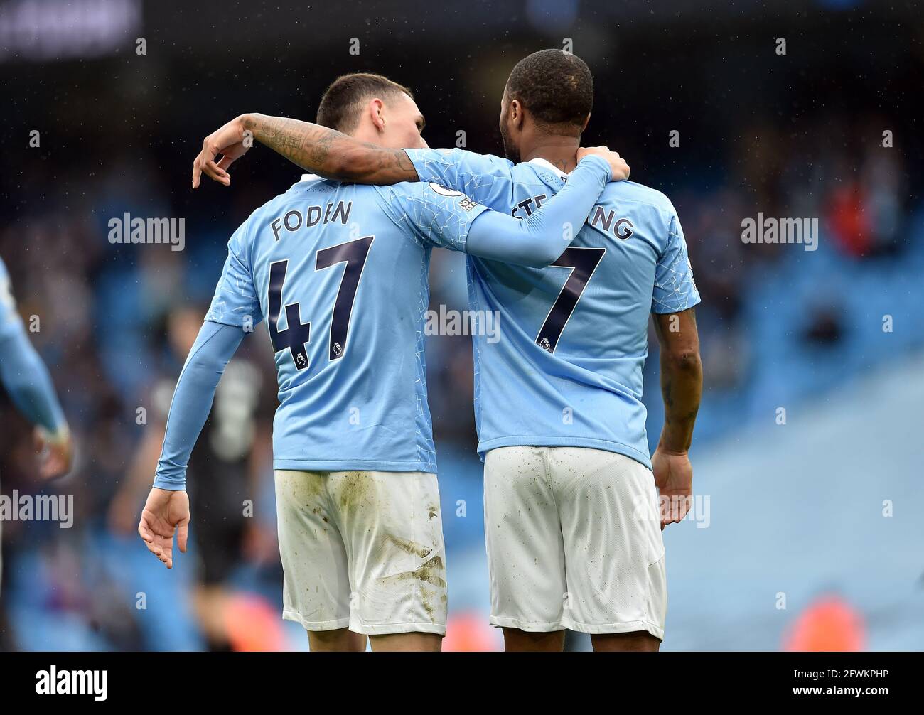 Manchester City's Phil Foden celebrates scoring their side's third