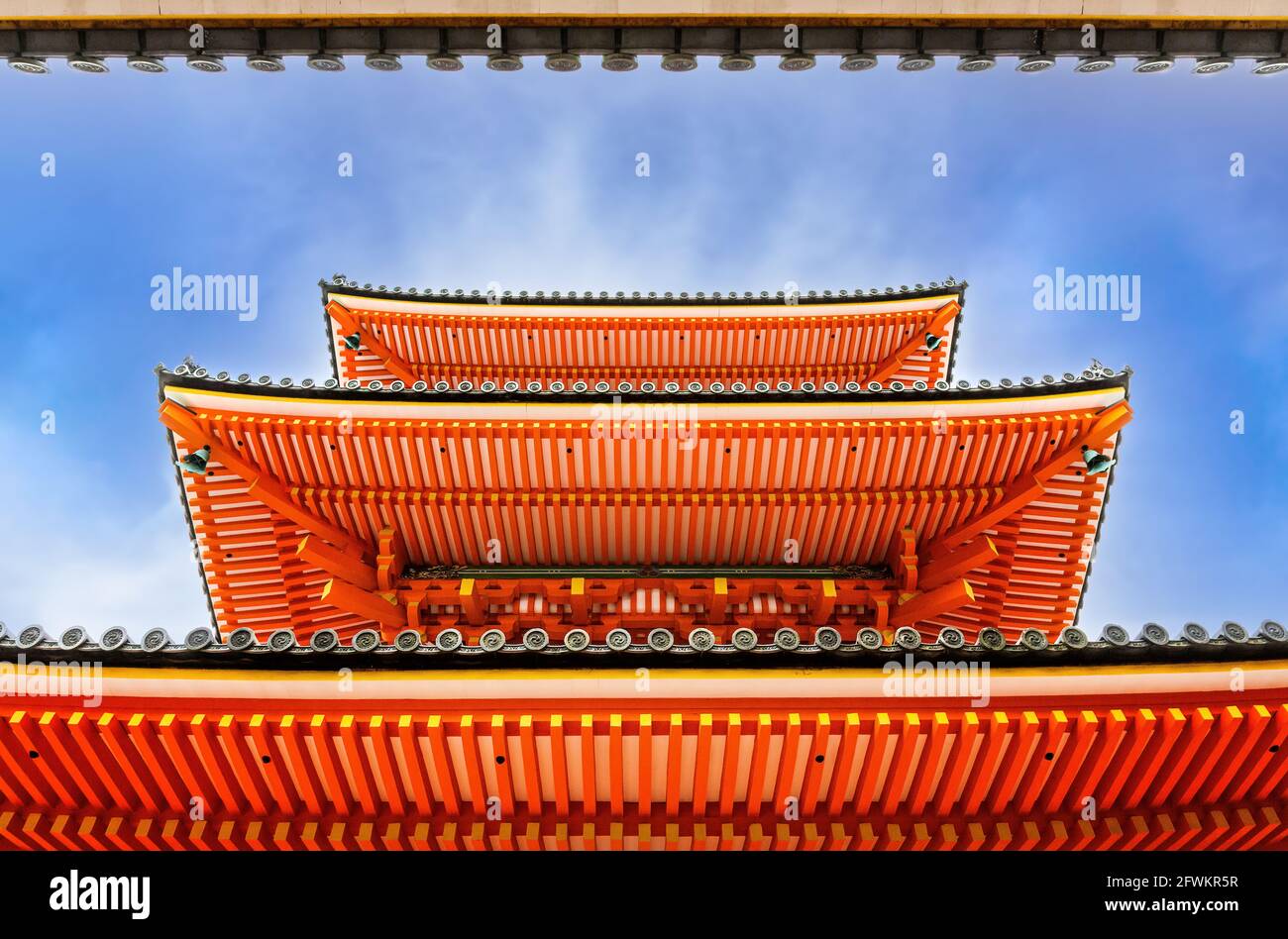 Pagoda roof, Kiyomizu-dera temple on Mount Otowa, Kyoto, Japan Stock Photo