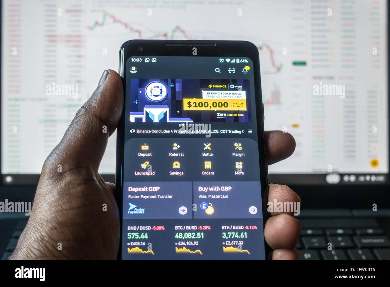 Binance Crypto currency trading app on smarphone Stock Photo - Alamy