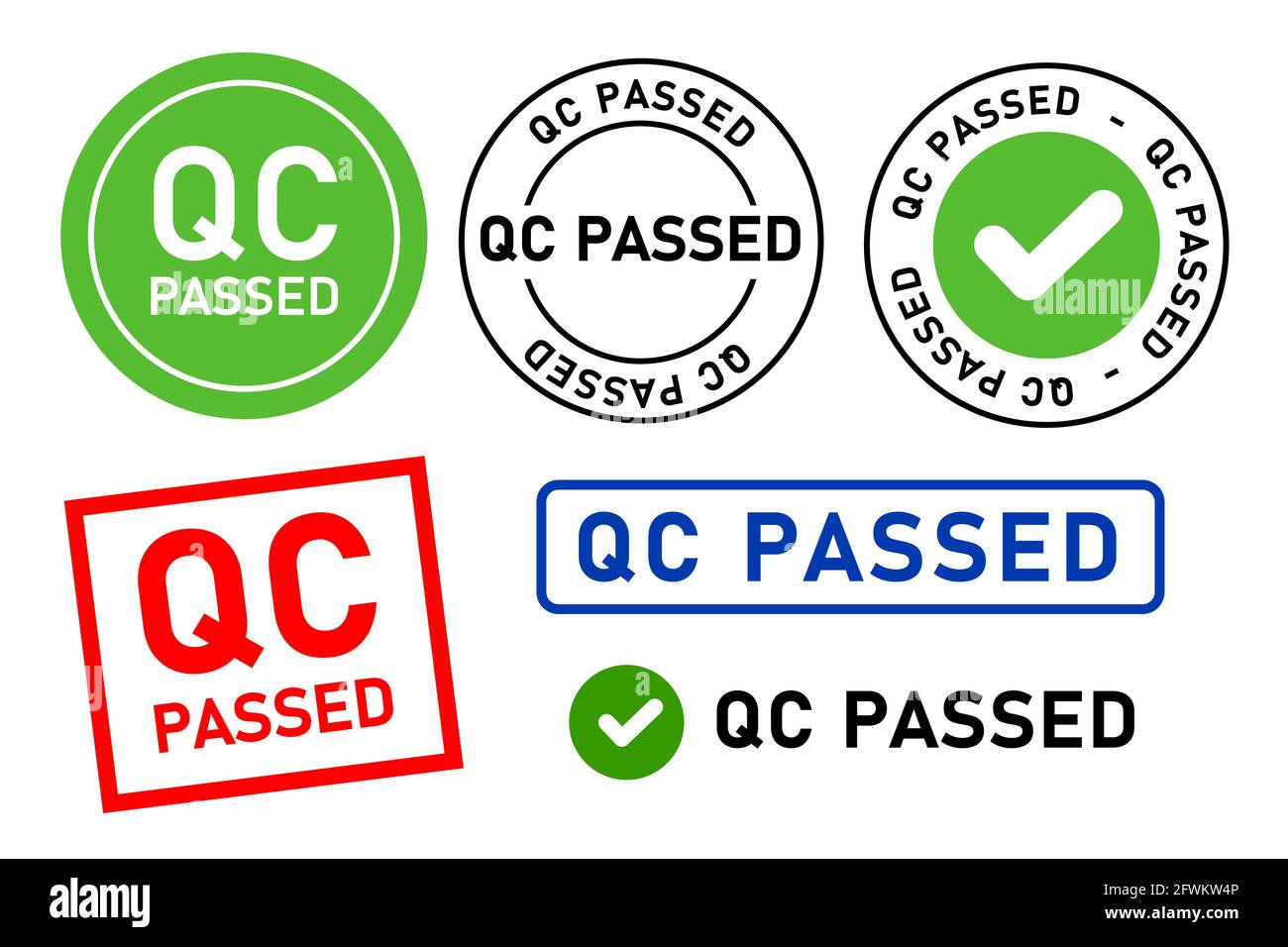 qc passed pass quality control label tag seal control sticker template  design Stock Vector Image & Art - Alamy