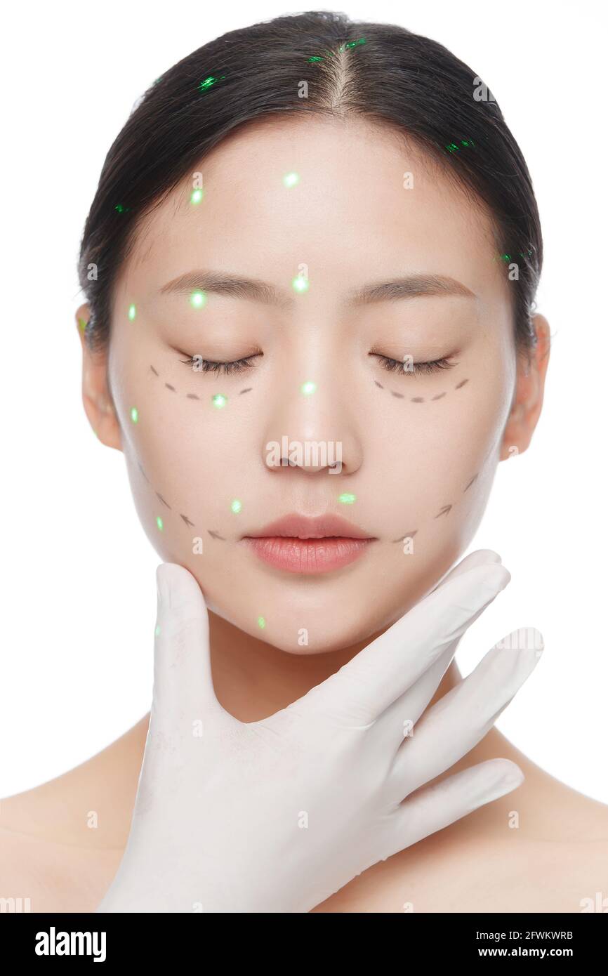 Do laser cosmetic young woman Stock Photo