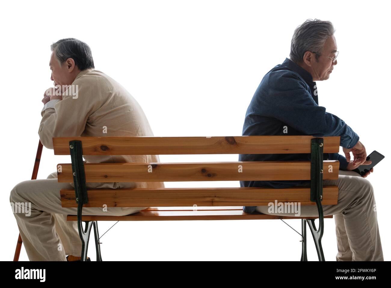 Elderly people sitting on bench Cut Out Stock Images & Pictures - Alamy