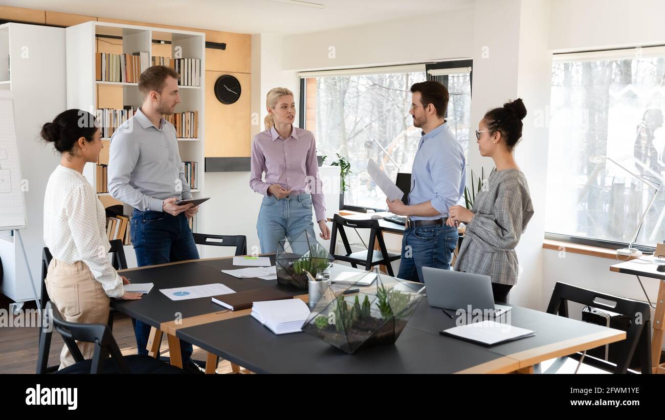 Employees standing in office room hi-res stock photography and images ...