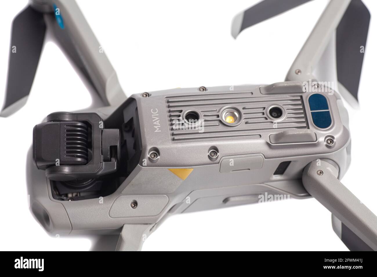Moscow, Russia May 23,2021: DJI Mavic Air 2 drone aerial camera. Stock Photo