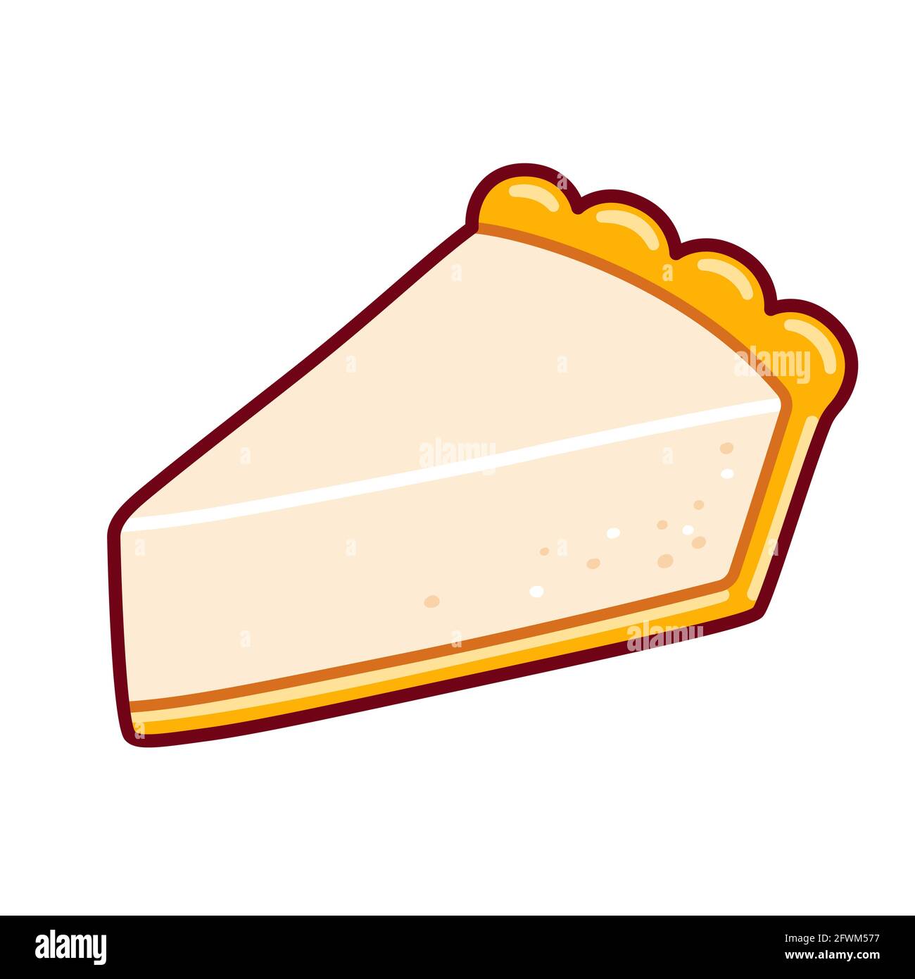 Cartoon cheesecake slice drawing. Isolated vector clip art illustration. Stock Vector