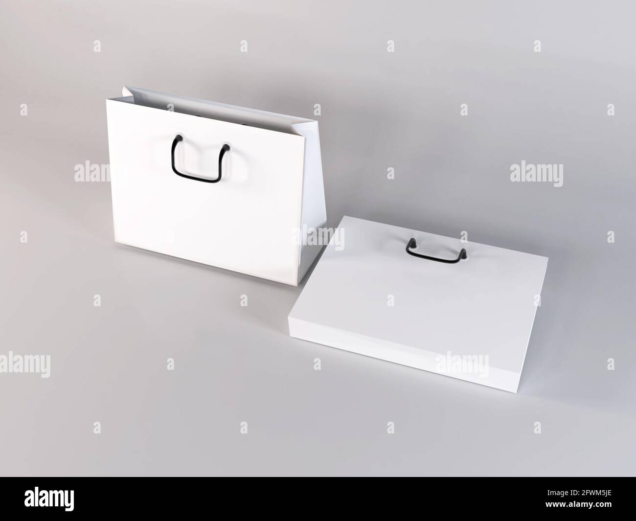 Realistic Shopping Bag 3D Illustration Mockup Scene on Isolated ...