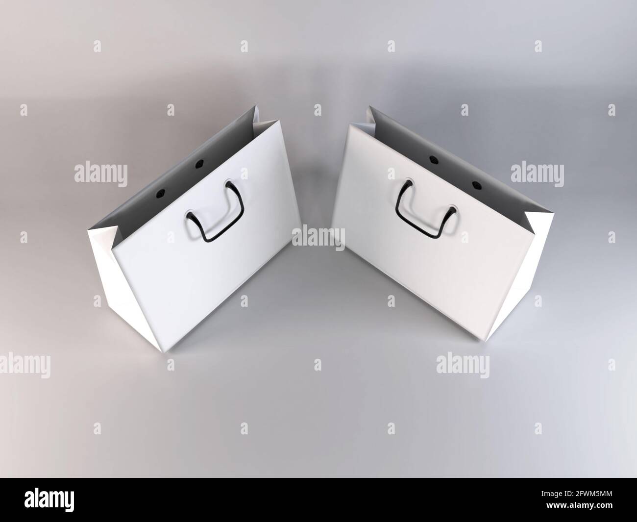 Realistic Shopping Bag 3D Illustration Mockup Scene on Isolated ...
