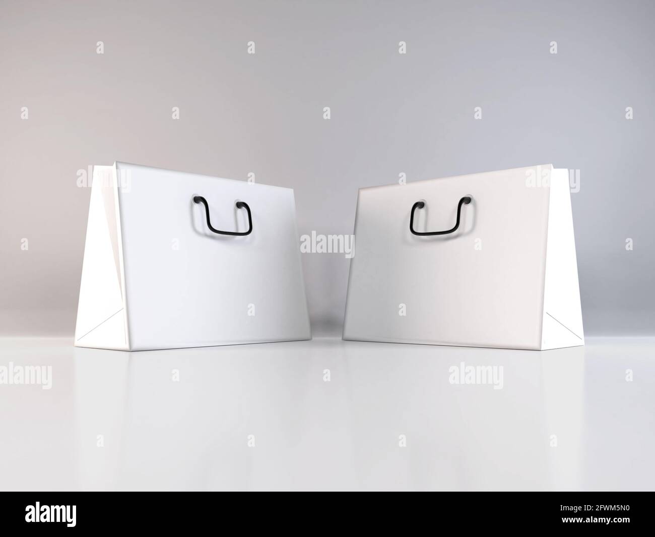 Realistic Shopping Bag 3D Illustration Mockup Scene on Isolated ...