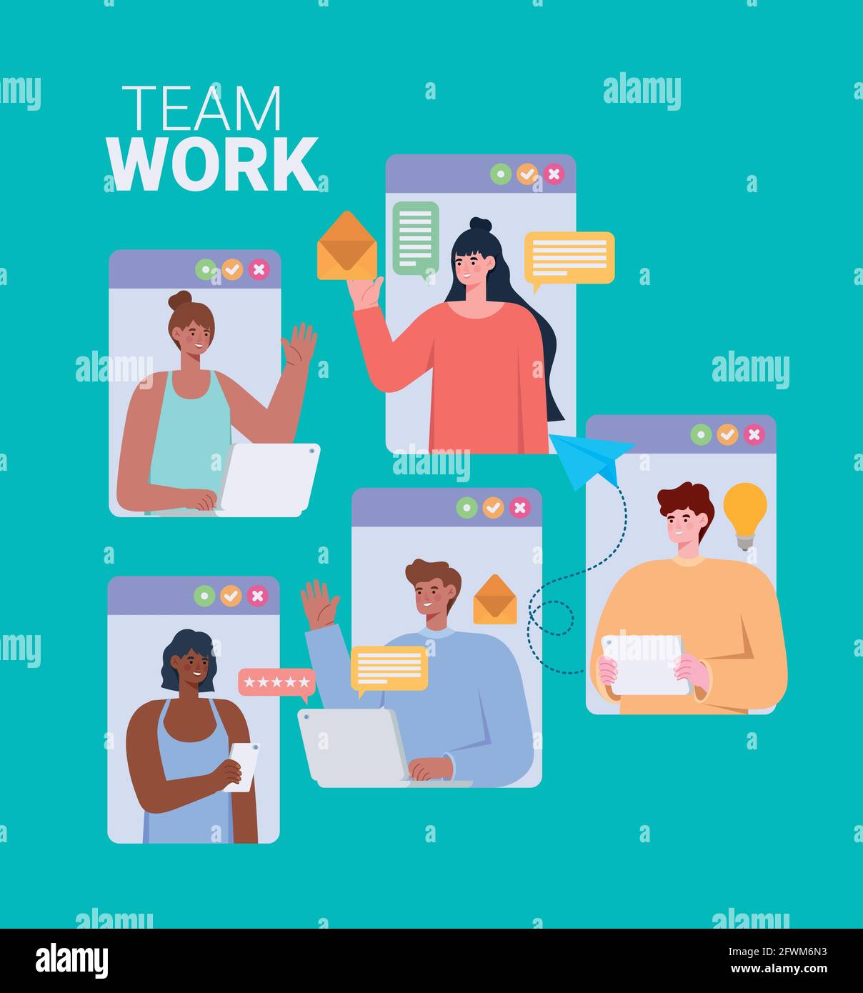 online team work Stock Vector Image & Art - Alamy