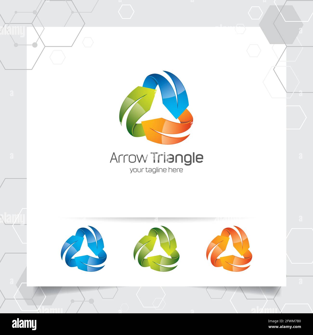 3D arrow logo vector design with concept of colorful modern style for ...