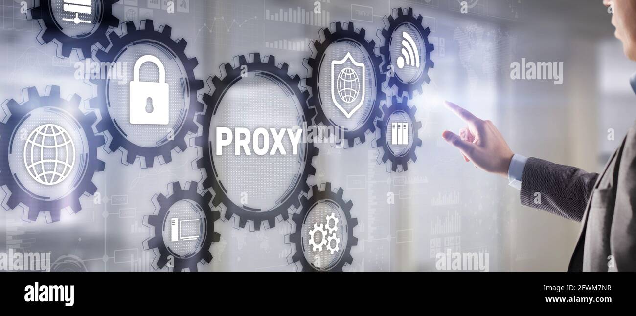 Proxy server. Cyber security. Concept of network security on virtual ...