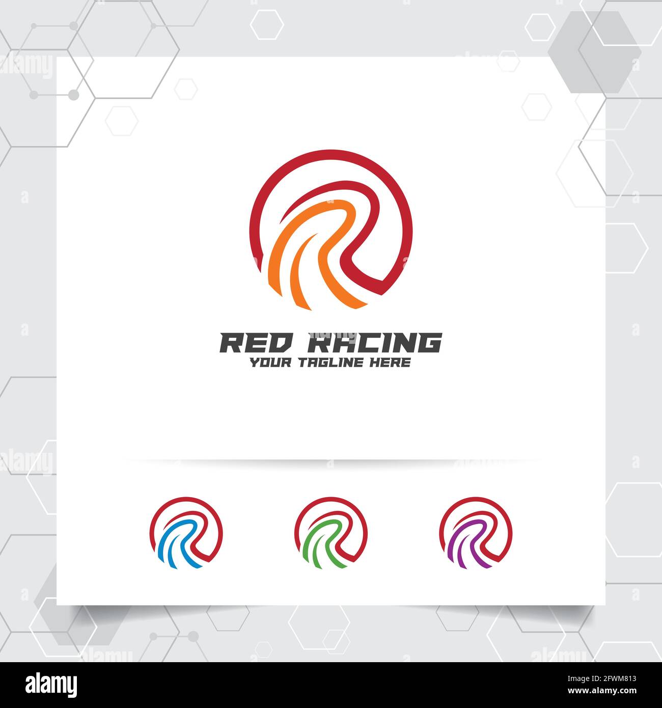 Business finance letter R logo design vector with a simple modern color ...