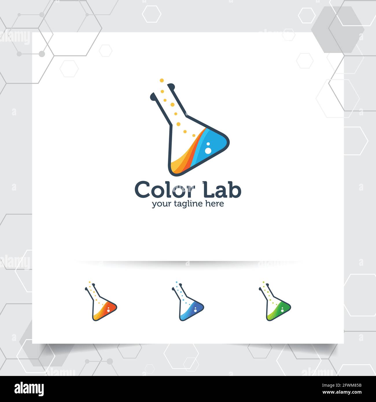 Lab or laboratory logo design vector concept of bottle and chemical ...